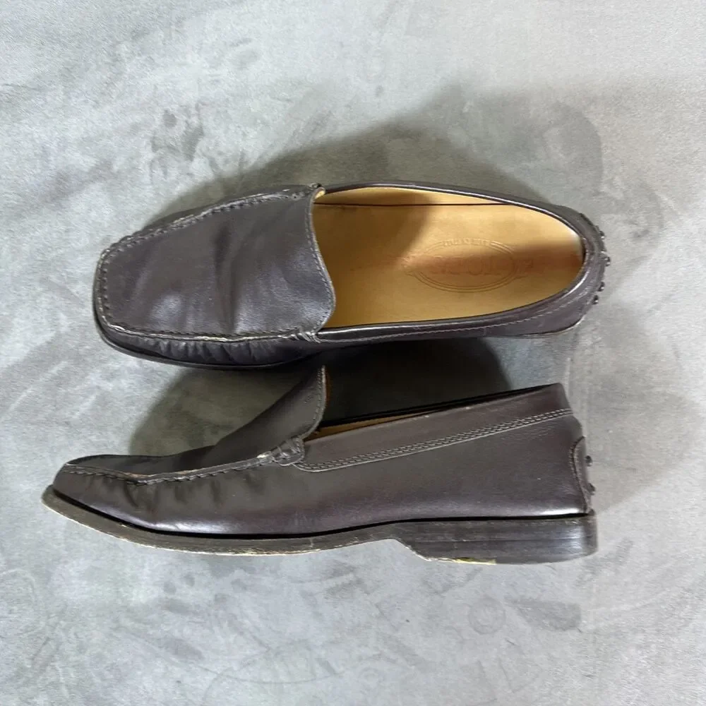 TODS Driving Loafers 9.5 US Fit Brown leather Slip On Mocassin UK 8.5 Marked